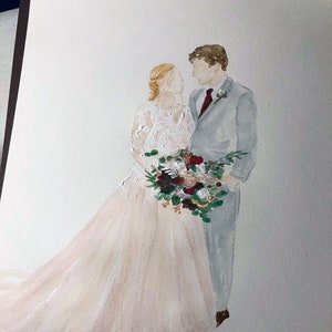 Custom watercolor wedding painting, watercolor wedding painting, custom wedding painting, wedding painting, wedding painting from photo image 6