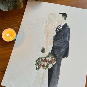 Custom watercolor wedding painting, watercolor wedding painting, custom wedding painting, wedding painting, wedding painting from photo image 5