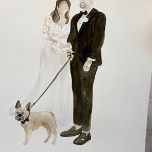 Custom watercolor wedding painting, watercolor wedding painting, custom wedding painting, wedding painting, wedding painting from photo image 2