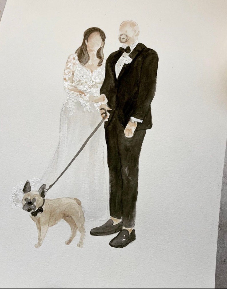 Custom watercolor wedding painting, watercolor wedding painting, custom wedding painting, wedding painting, wedding painting from photo image 2
