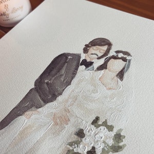Custom watercolor wedding painting, watercolor wedding painting, custom wedding painting, wedding painting, wedding painting from photo image 3