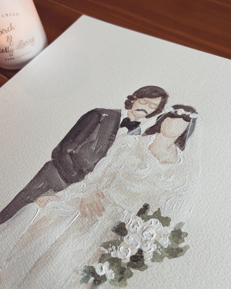 Custom watercolor wedding painting, watercolor wedding painting, custom wedding painting, wedding painting, wedding painting from photo image 3