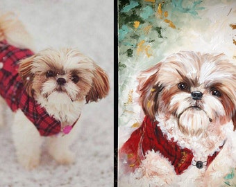 Custom Pet Portrait, Dog painting, Custom Pet Painting, Custom Pet Art, Art from photograph, Acrylic Pet Painting, Canvas Pet Painting