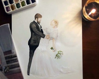 Custom watercolor wedding painting, watercolor wedding painting, custom wedding painting, wedding painting, wedding painting from photo