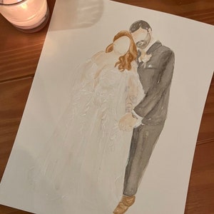 Custom watercolor wedding painting, watercolor wedding painting, custom wedding painting, wedding painting, wedding painting from photo image 9