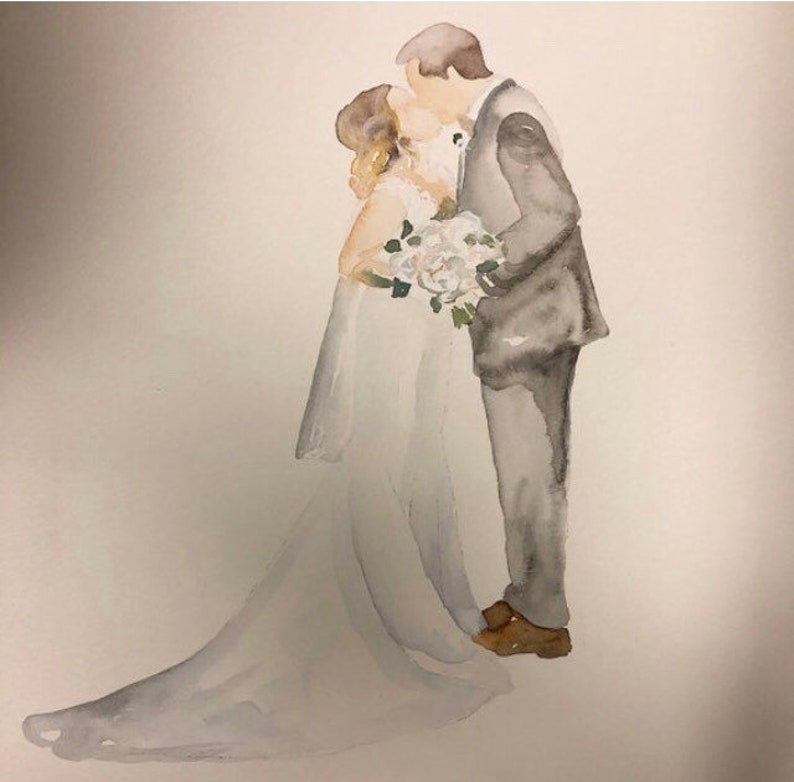 Custom watercolor wedding painting, watercolor wedding painting, custom wedding painting, wedding painting, wedding painting from photo image 7
