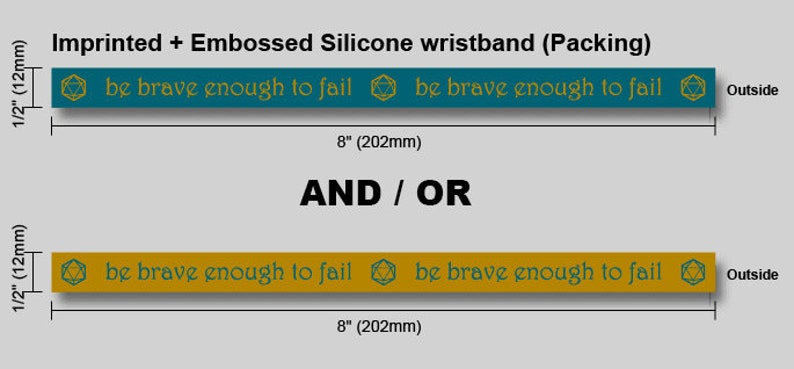 Be Brave Enough to Fail Rubber Bracelet FINAL SALE image 3