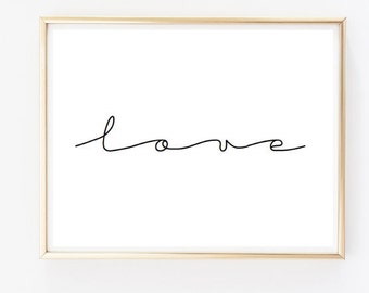 Love quote Typographic Print-  tumblr room decor girls room houseTypography family decor family room poster print framed quote home decor