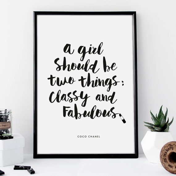 Coco Chanel Makeup Quote Decor Inspirational Tumblr Quote Typographic Print Funny True Dream Motivational Tumblr Room Decor Quotes