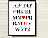 I love you - Valentines Day gift typographic art print - poster - love - typography - wall decor -  -gift - poster - baby shower