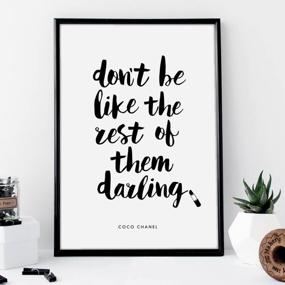 Coco Chanel Makeup Quote Decor Inspirational Tumblr Quote Typographic Print Funny True Dream Motivational Tumblr Room Decor Quotes