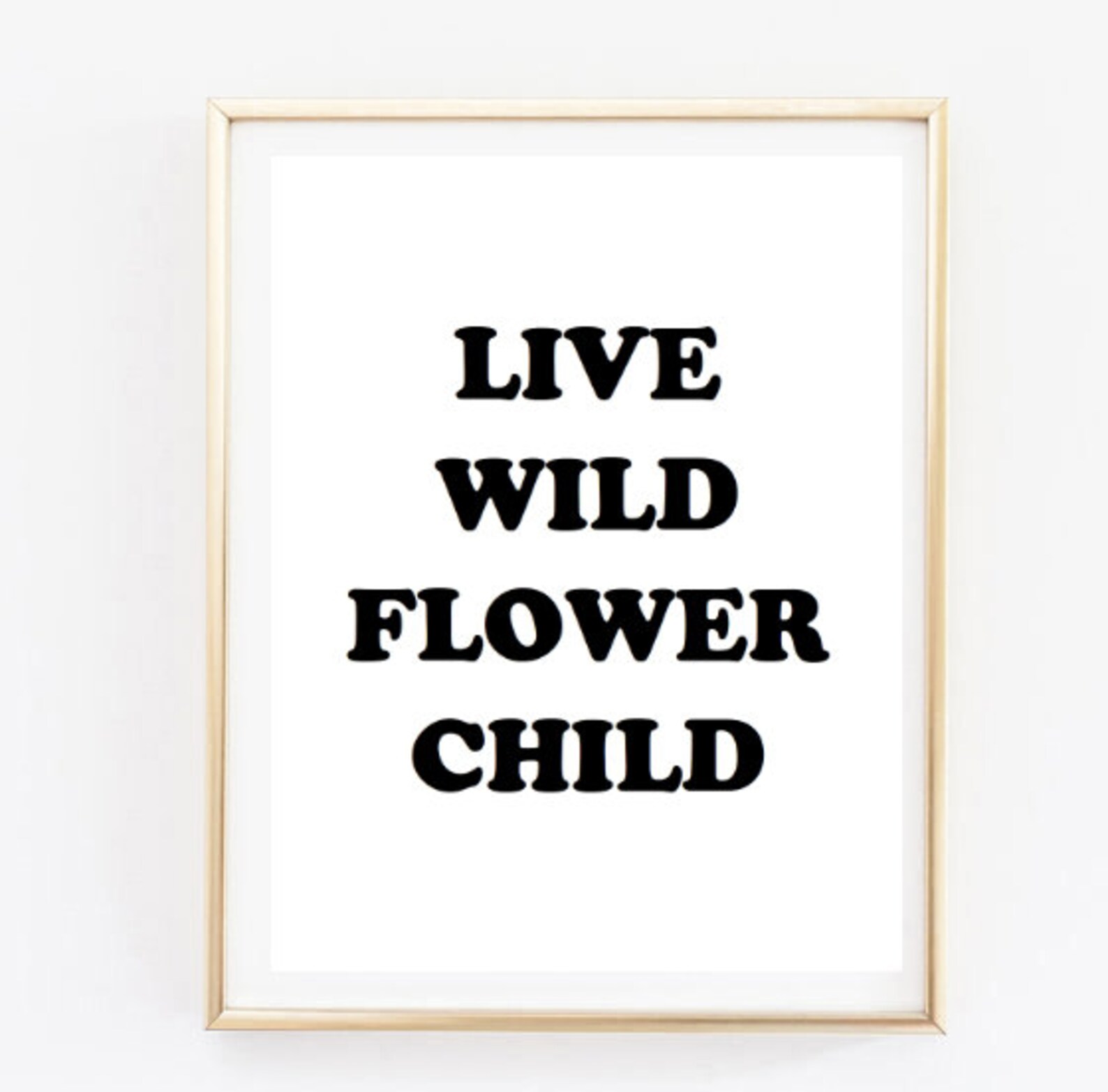 Live wild flower child inspirational tumblr quote typographic Etsy