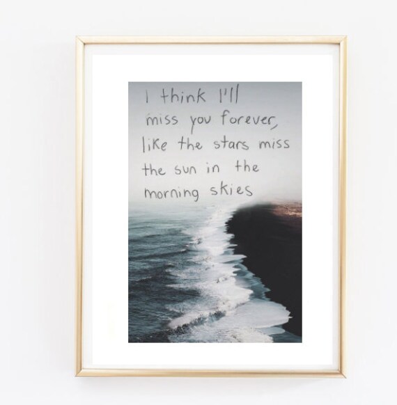 Sumertime Sadness Photo Art Typographic Print Quote Dorm Sticker Decor Bedroom Music Lana Del Rey Decor Frameable Quote Tumblr Room Decor