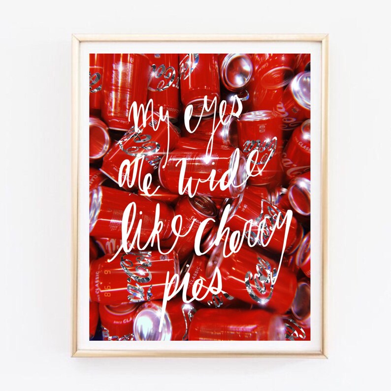Lana Del Rey iconic Cola lyrics print Typographic Print Quote Etsy