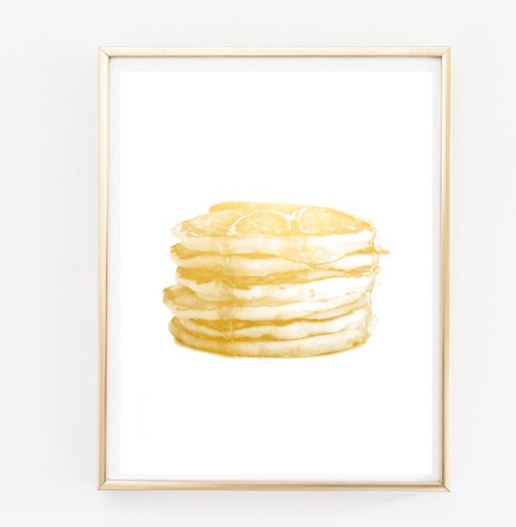 Golden Pancakes Cute Kitchen Art Print Faux Gold Foil Print Art Quote Print Tumblr Room Decor Framed Quotes Paradise Quote Teen