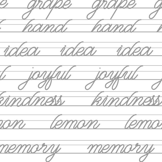 printable cursive handwriting worksheets 10 pages middle etsy canada