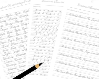handwriting sheets etsy