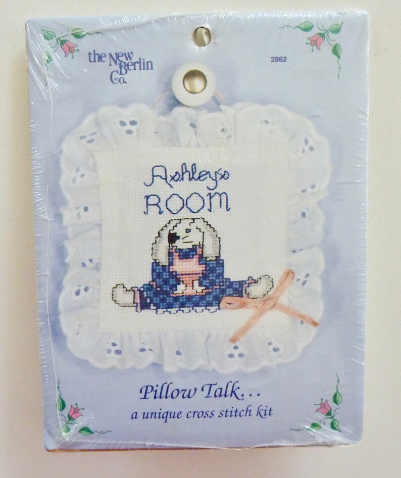 Vintage Pillow Talk Cross Stitch Kit Handmade Small Etsy