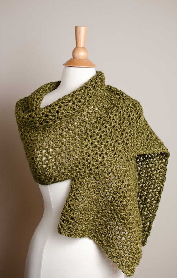 Green Shawl/ Crochet Shawl/ Crochet Scarf/ Scarves and Wraps/ | Etsy