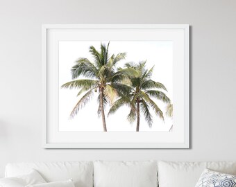 Palm Tree Print, Tropical Decor, Palm Tree Wall Art, Tropical Photography, Palm Tree Home Decor, White Home Decor, Beach Print Coconut Palms