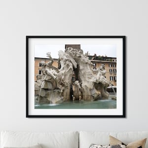 Rome Photography, Water Fountain Photography,  Italy Fountain Print, Italian Wall Art,  European City Art, Travel Print, Piazza Navona