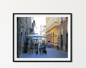 Rome Italy Cafe Print,  Photography Print, Travel Wall Decor, Italian Wall Art Horizontal Wall Art European City Art 16x20 Art Print