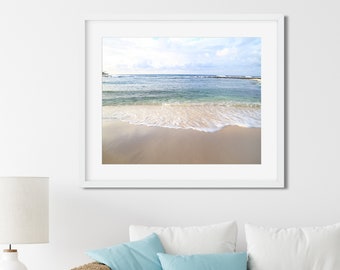 Hawaii Print, Beach Photography Wall Art Print, Ocean Photography, Beach Pictures,  Hawaiian Wall Art, Ocean Horizon, Tranquil Print