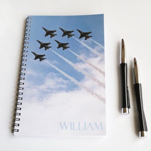 Air Force Gifts for Him, Gifts for Men, Airplane Notebook, Gifts for Boyfriend, Gifts for Husband, Spiral Notebook, Journal Notebook