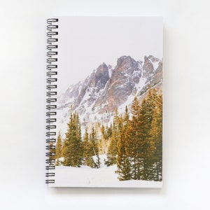 Mountain Notebook, Writing Journal, Lined Notebook  National Park Journal Snow Mountains Notebook Spiral Bound Notebook Blank Paper Notebook