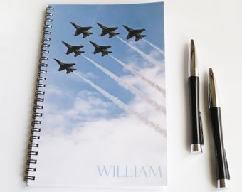 Air Force Gifts for Him, Gifts for Men, Airplane Notebook, Gifts for Boyfriend, Gifts for Husband, Spiral Notebook, Journal Notebook