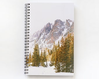 Mountain Notebook, Writing Journal, Lined Notebook  National Park Journal Snow Mountains Notebook Spiral Bound Notebook Blank Paper Notebook