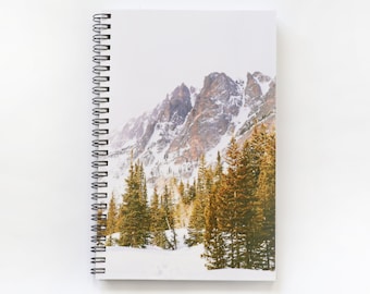 Mountain Notebook, Writing Journal, Lined Notebook  National Park Journal Snow Mountains Notebook Spiral Bound Notebook Blank Paper Notebook