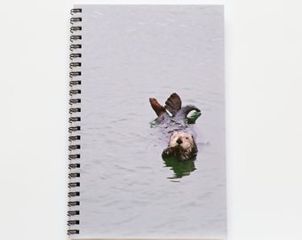 Sea Otter Notebook, Spiral Notebook, Lined Notebook, Sea Otter Gifts, Sea Otter notebook Nature gift Otter Gift California Gift Blank Paper