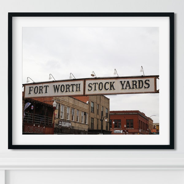 Texas Photography, Fort Worth Stockyards, City Art, Texas Wall Decor, Travel Photography, DFW Photo Print, Texas City Wall Art