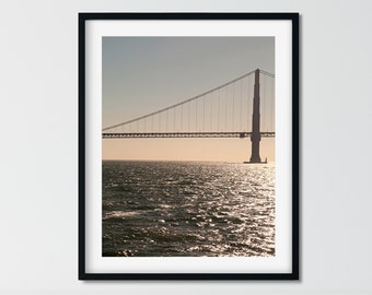 San Francisco Wall Art, Pastel Room Decor, California Wall Art Canvas, Photography Print, Golden Gate Bridge Print, San Francisco California