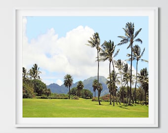 Hawaii Print, Hawaiian Wall Art, Palm Tree Print, Palm Tree Wall Art, Living Room Wall Art, Horizontal Wall Art, Tropical Photography Prints