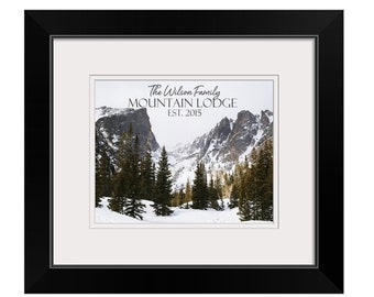 Mountain Home Decor, Mountain Print, Mountain Cabin Sign, Ski Lodge, Personalized Cabin Sign, Lodge Sign, Cabin Decor Personalized