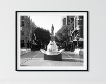 Fort Worth Texas City Art Photography Print Fine Art Travel Photography DFW Photo Print Black and White Wall Art