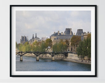 Paris Photography, Paris Art Print, Paris Louvre Art, Pont des Arts Art, Paris bridges, Paris Wall Art, Paris Photo, River Seine