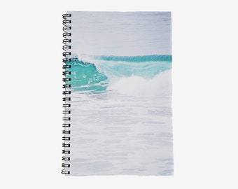 Wave Notebook, Ocean Journal, Spiral Notebook, Lined Notebook, Beach Notebook, Beach Gift, Teal Waves notebook, Gift for Ocean Lover