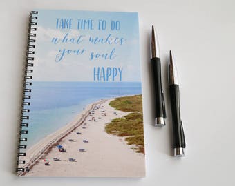 Beach Journal, Spiral Notebook, Journal Notebook, Lined Notebook, Ocean Notebook, Beach Gift, Gift for Ocean Lover, Blank Notebook