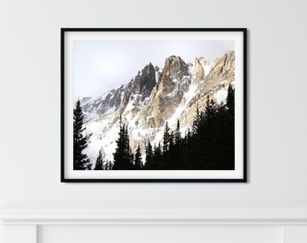 Mountain Print, Black and White Wall Art, Forest Wall Art, Landscape Photography, Photography Print, Nature Photography, Horizontal Print