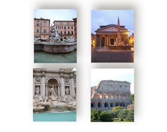 Rome, Italy Card Set, Travel Note Cards, Set of 8, Blank Note Cards, Folded Stationery, Stationary Set, Notecards with Envelopes