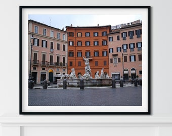 Rome Photography, Water Fountain Photography,  Italy Fountain Print, Italian Wall Art,  European City Art, Travel Print, Piazza Navona