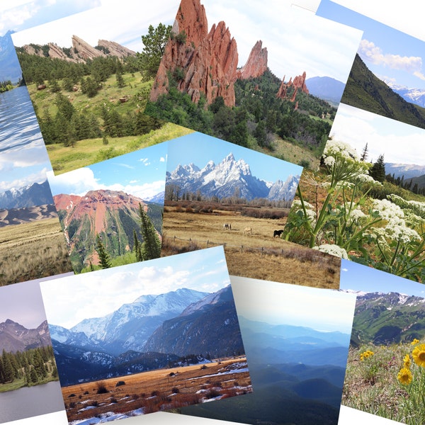 Mountain Notecard Set Scenic Birthday Greeting Cards with Envelopes Folded Stationery Set of 12 Blank Nature Notes