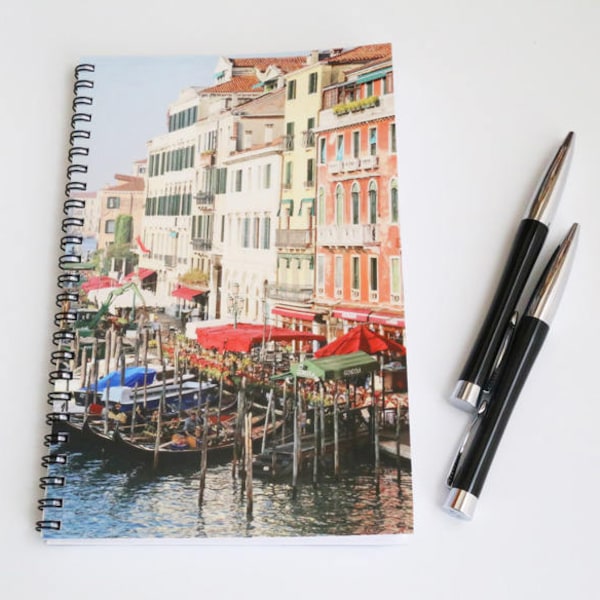 Travel notebook, Italy Journal, Italy Gift, Venice Notebook, Spiral Notebook, Personalize notebook, Venice Gift, Under 20 dollar gift