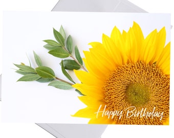 Sunflower Card, 8 Note Cards, Blank Greeting Cards, Sunflower Stationary, Stationary Set, Notecards with Envelopes,  Greeting Card