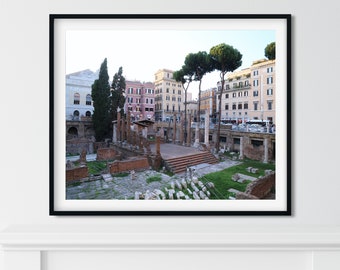 Rome Italy Wall Art Print Photography Print  Italy Wall Art Canvas Architecture Prints Largo Argentina Pastel Photo Wall Italian Photography