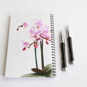 Mentor Gift, Pink Flower Notebook, Orchid Journal, Spiral Notebook, Gift for her Gift for Mom Lined Notebook Writing Journal Gift for Mentor image 2