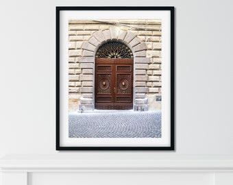 Italy Door Wall Art, Italy Print, Travel Wall Decor, Brown Door Print, Architecture, Italian Wall Art Rome Photo Living Room Wall Decor